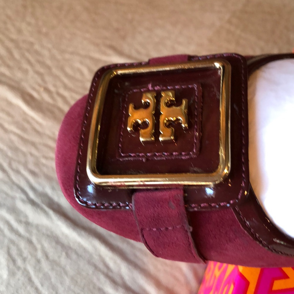 Tory Burch Bordeaux Suede Flats - Picture 2 of 6